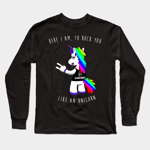 Here I am to rock you like an unicorn Long Sleeve T-Shirt by DingulDingul